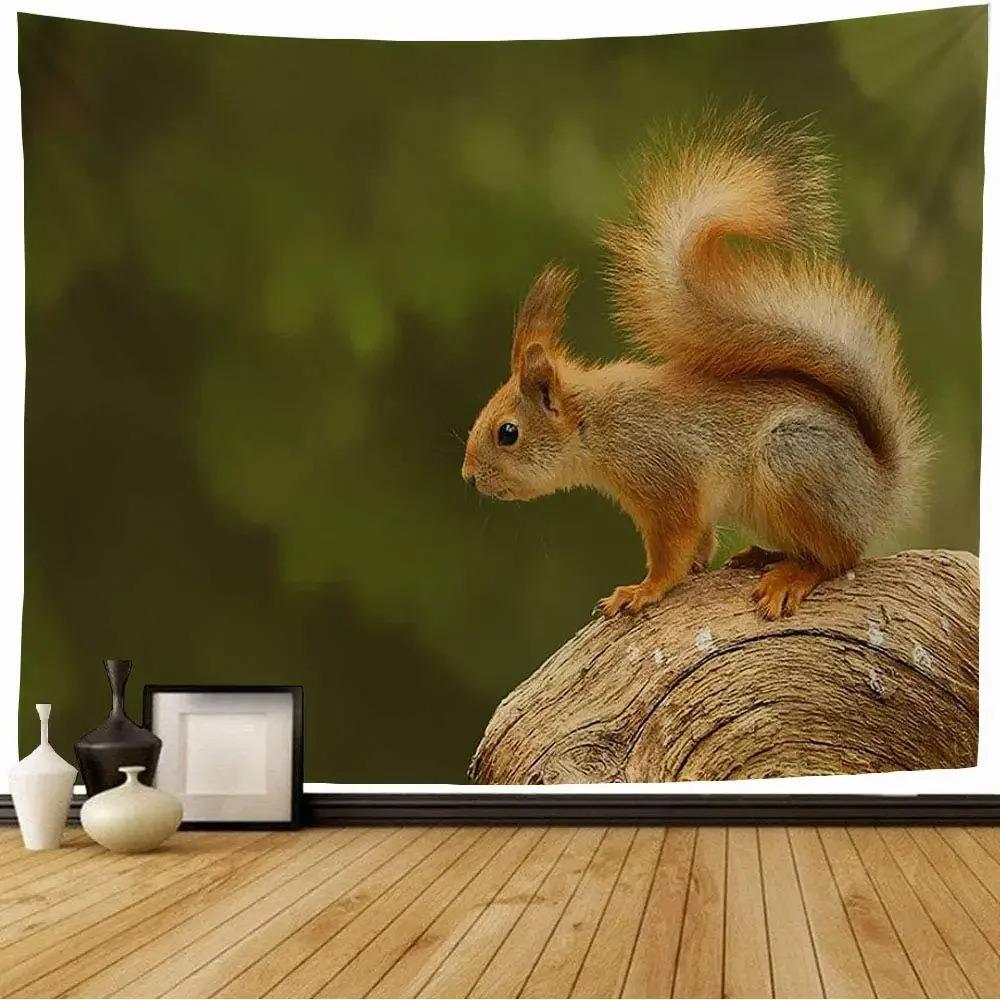 Niedlicher Eichhörnchen Wandteppich Büro Wohnzimmer Dekoration Zuhause Wandteppich