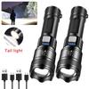 1-3PCS High Strong Power Led Flashlights Tactical Torch with Display Light USB Charging Camping Fishing Emergency Zoom Lantern