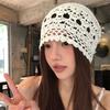 New Versatile Hat Hollow Cold Hat Hand Woven Head Hat Women Spring Thin Stacked Hat Pullover Hat