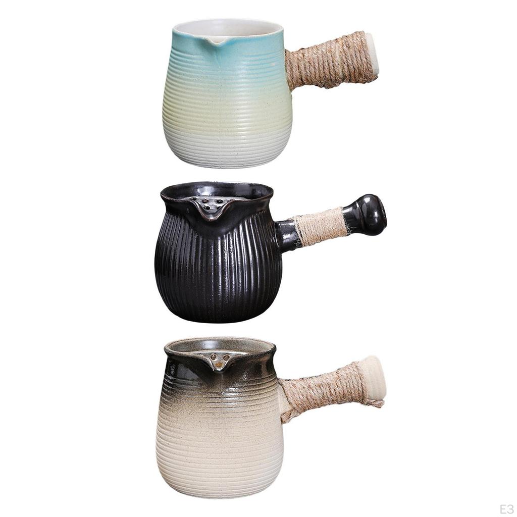 Teapot Porcelain Single with Side Handle Tea Pot for Kitchen Picnic Camping Hotel