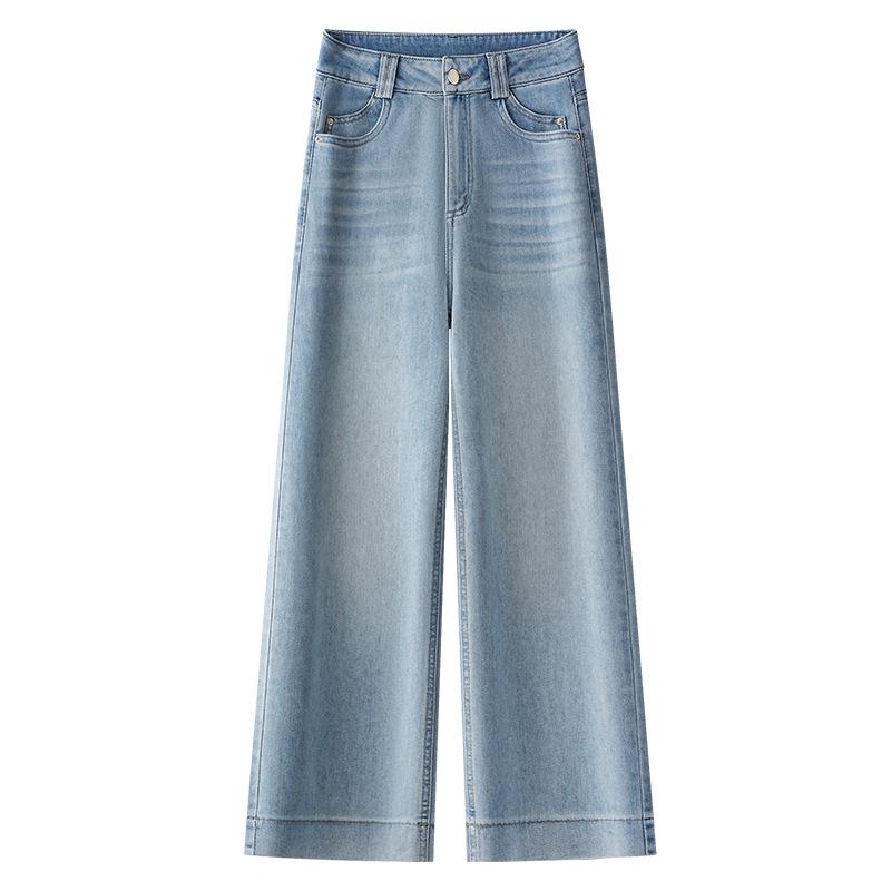 

Women s Blue Cropped Wide-Leg Jeans for Pear-Shaped Bodies - Summer 2025 L