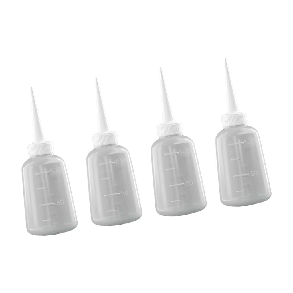 4 adet Sıkma Şişesi Plastik Uç Uçlu Şişe Ekstrüzyon Şişesi Kendin Yap Projelerinde Tutkallar, Yağlar ve Yıkama Uygulamaları için