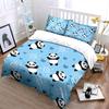 Cute Panda and Hearts Pattern Bedding Duvet Cover Set Duvet Cover Pillowcases  (1*Duvet Cover 2*Pillowcases, without duvet insert)