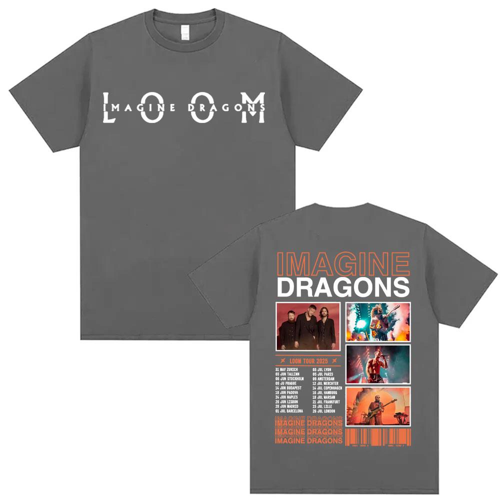 Imagine Dragons Loom World Tour T-shirt Men and Women Summer Cotton Clothing Short Sleeved Tee
