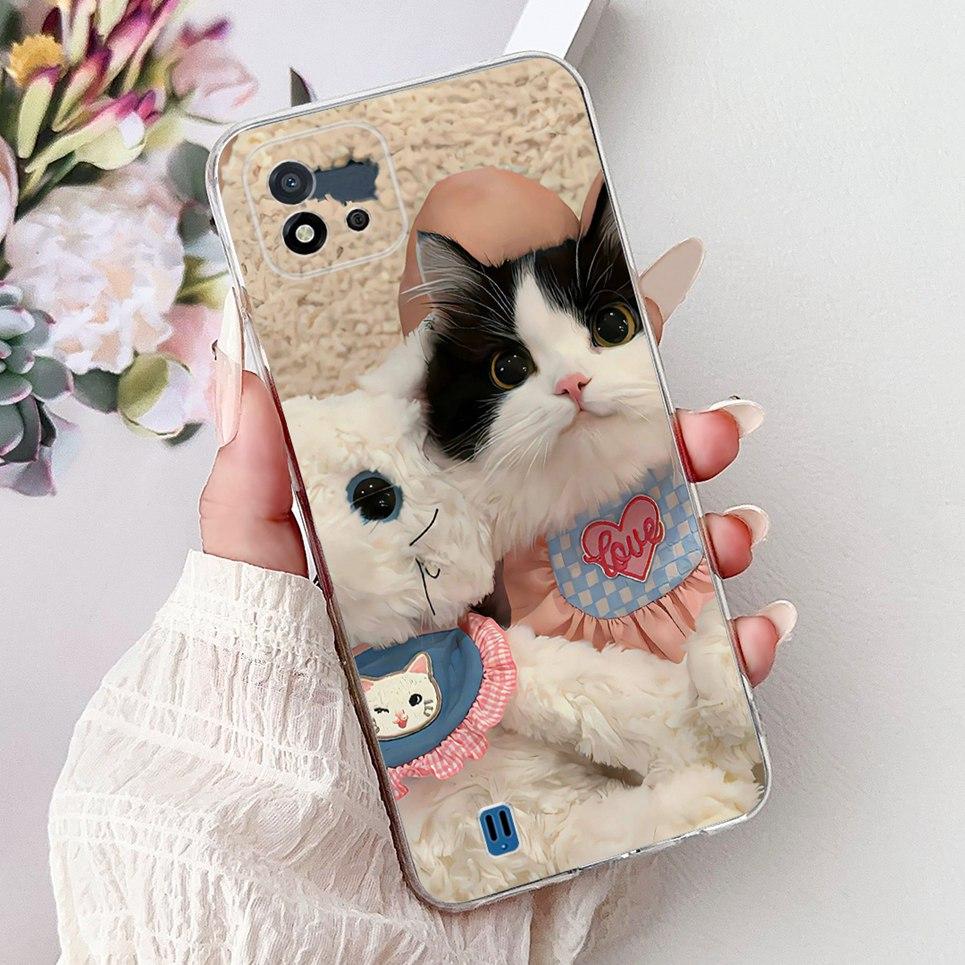 Cool Style Tiger Dragon Pattern Phone Case For Realme C11 2021 2020 C12 C15 Clear Soft Silicone TPU Back Cover RMX3231 Coques