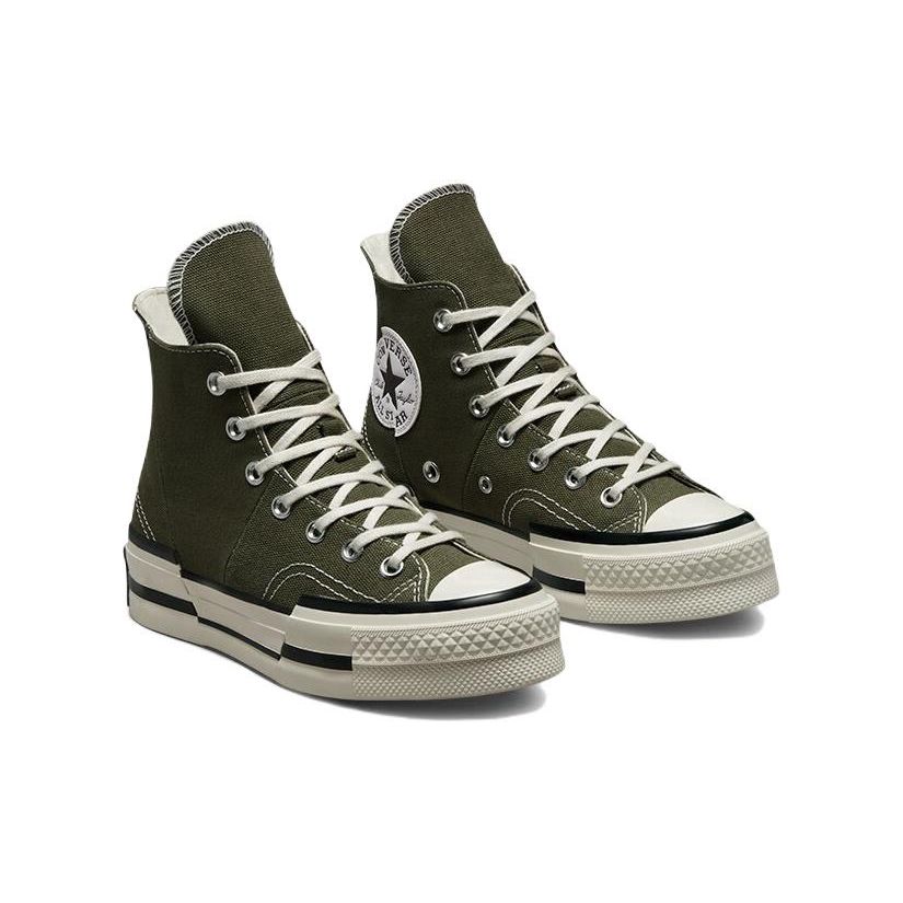 Converse Chuck 70 Plus High Utility Egret Unisex Sneakers Green Black A01362C