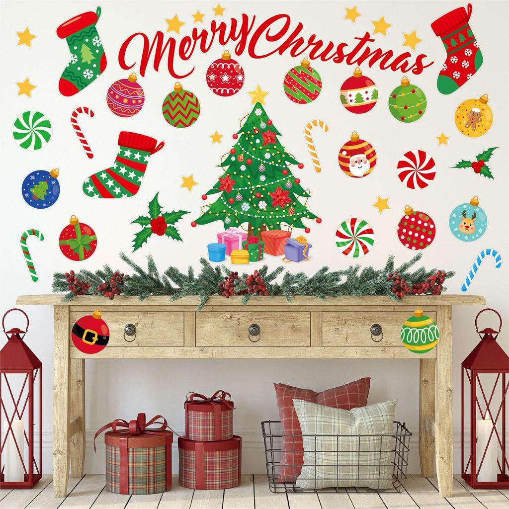 Christmas Wall Decals Snowflake Party Decorations Holiday Wall Stickers Christmas Decorations For Bedroom Living Room Bathroom