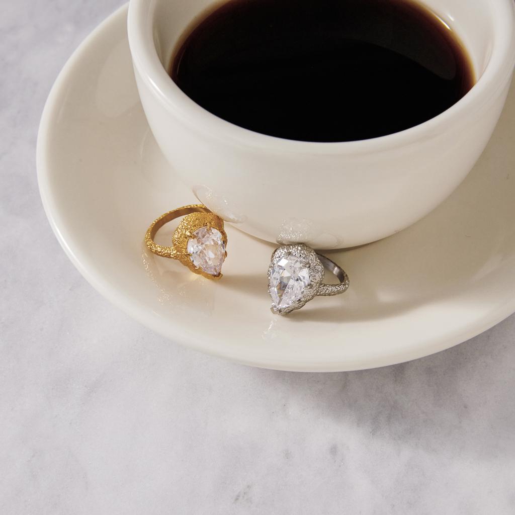 Youthway Classic Big Water Drop Zircon Rings For Women Minimalist 18K Gold PVD Plated Stainless Steel Rings Fashion Jewelry Gift