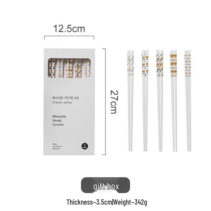 Cartoon Bear Ceramic Chopsticks Gift Set