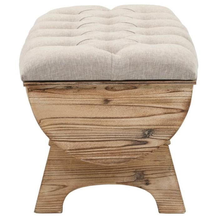 VidaXL Storage Bench Solid Wood and Fabric 103 X 51 X 44 Cm