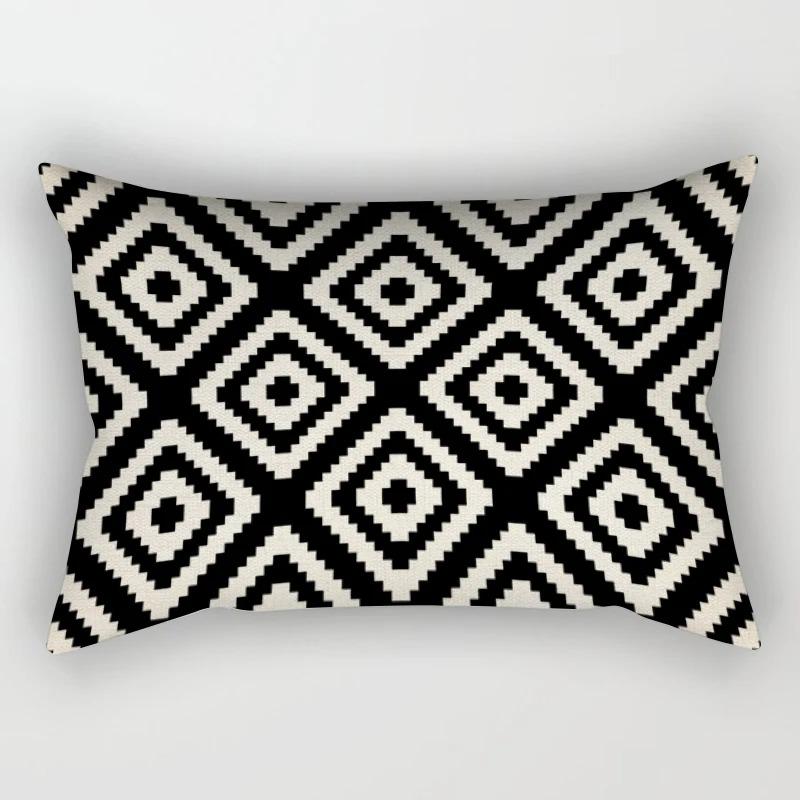 Geometric Black Pillowcase Living Room Sofa Cushion Cover Pillowcase Waist Home Decoration