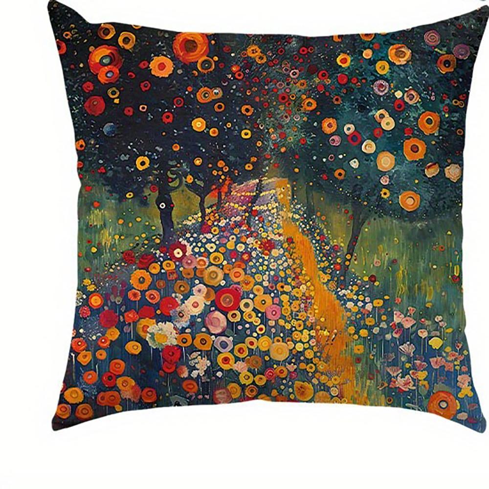 Sunflower And Wildflower Design Polyester Pillowcasebedroom Sofa Decorative Cushion Cover With Zipper Soft Cushion Cover