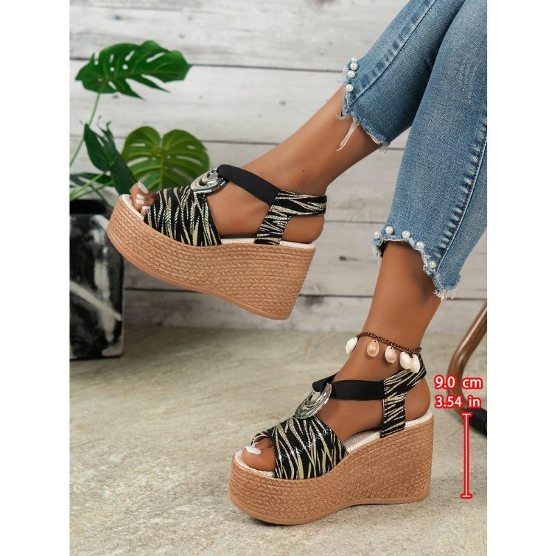 High Heel Big Size Sandalen Damen Slope Heel Dicker Boden Sandalen Fischmaul Casual Damen Sandalen
