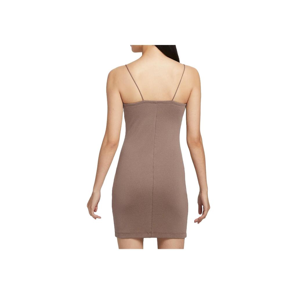 Nike Sportswear Chillknit Comfortable Fashion Casual Solid Color Versatile Tank Dress Women Dresses Mink-Brown FN4158-214