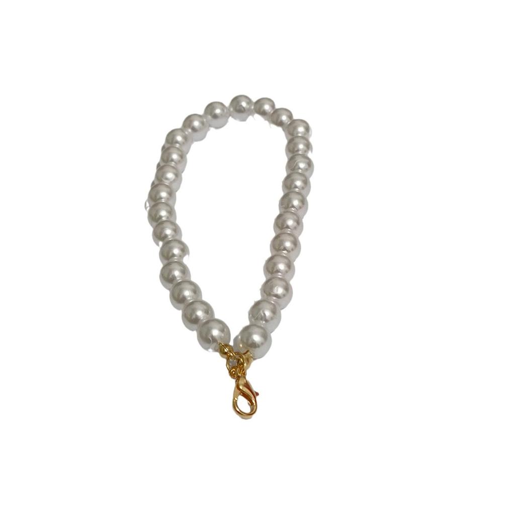 DIY Short Imitation Pearl Beaded Pendant Keychain for Bags & Phone Cases
