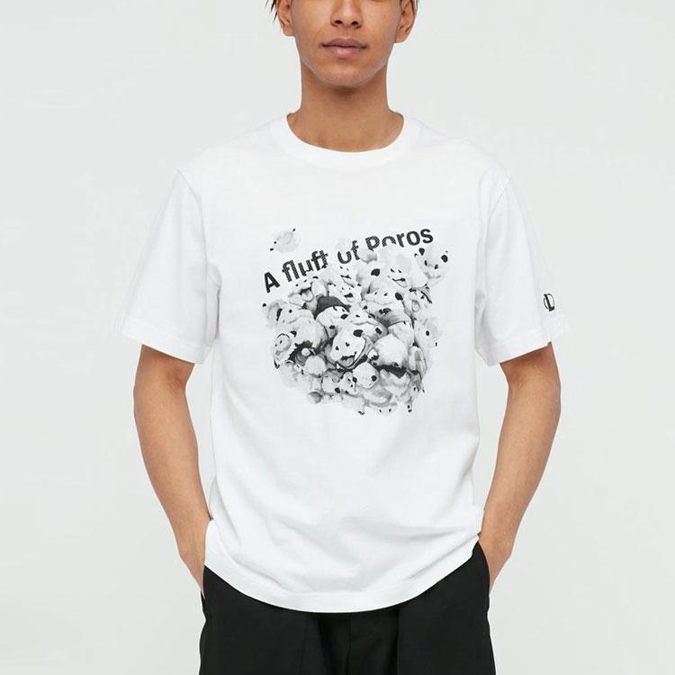 Uniqlo X League Of Legends Poro Cartoon Print Letter Short Sleeve T-Shirt Unisex Tops White 440014-00