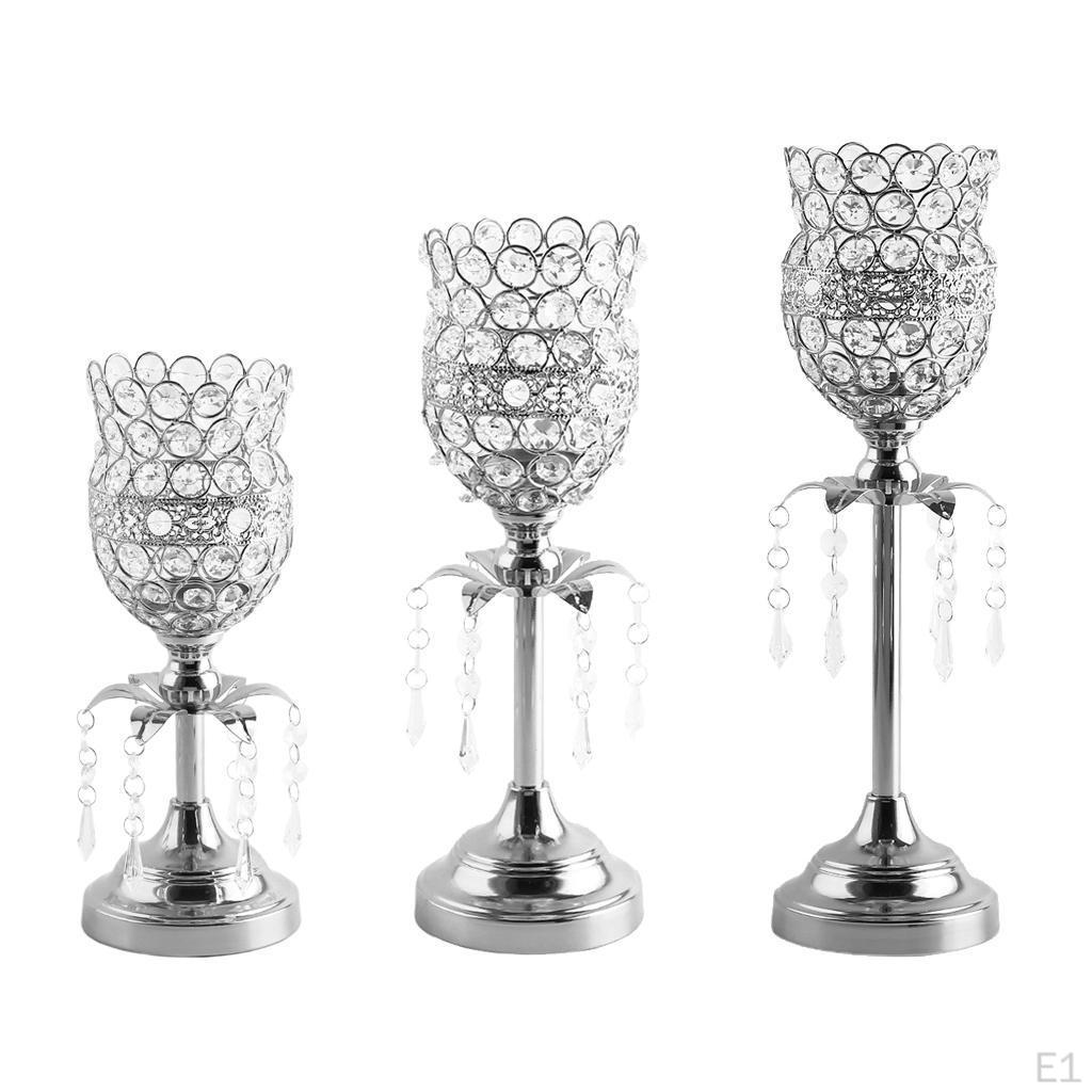 Crystal Candle Holder Decorative Candelabra Wedding Party Decor - L, as described