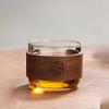 Elegant Heat-Resistant Glass Tea Cup with Wood Card - Perfect for Home Use and Guest Reception