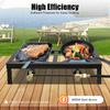 8000W Portable Double Burner Outdoor Gas Stove Propane Cooker with Adjustable 0-10Psi Regulator Hose for Patio Camping, BBQ