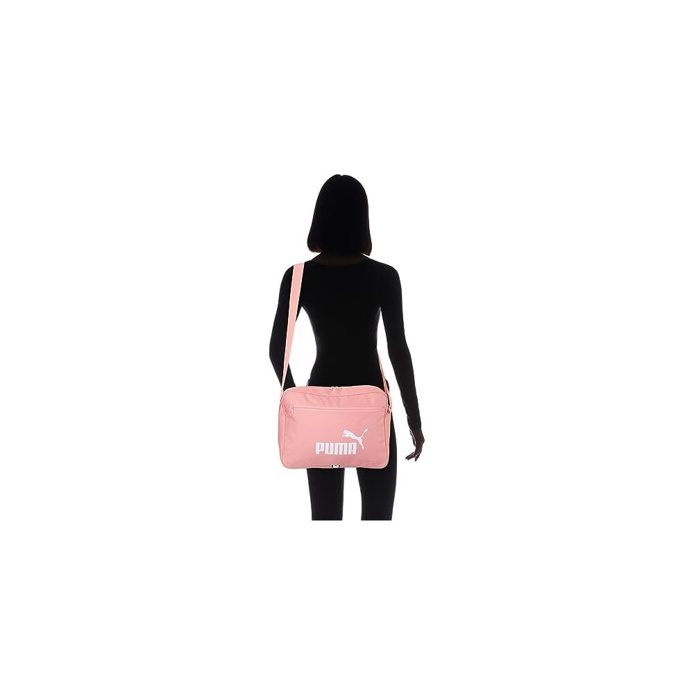 Puma Phase Shoulder Bag Black with Adjustable Strap and Zipper Closure