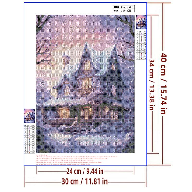 5d DIY Diamond Painting Cross Stitch Winter Snowhouse Scenery Handicrafts Diamond Embroidery Mosaic Full Round Drill Home Decor