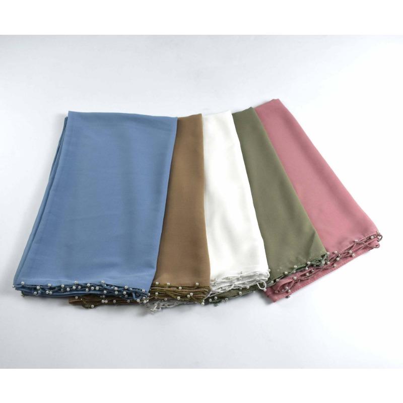 Long Chiffon Wave Edge Beaded Shawl For African Women
