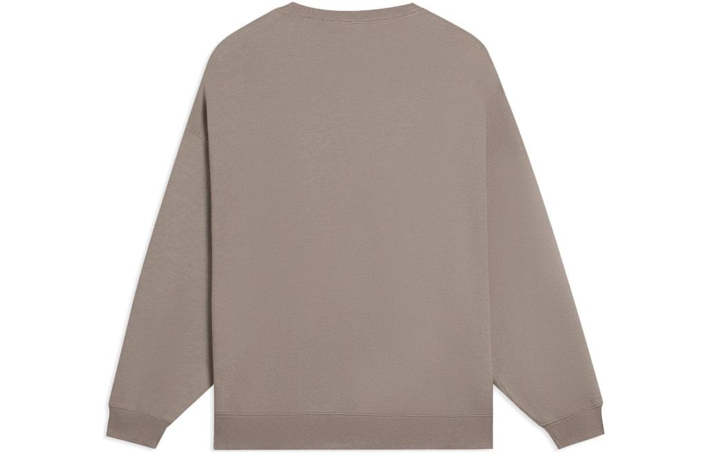 Li Ning Sweatshirts Unisex Pottery Clay Brown Crew Neck Moderate Regular AWDSC99-5