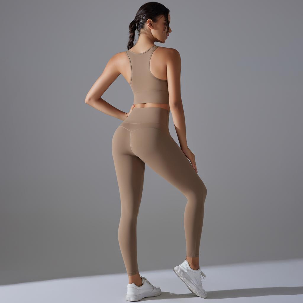 Auroth 2 Piece Yoga Set Women Sport Suits Running Bra High Waist Leggings Fitness Outfit