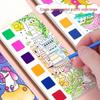 Portable Children's Watercolor Doodle and Coloring Book with Sticky Notes and Gouache