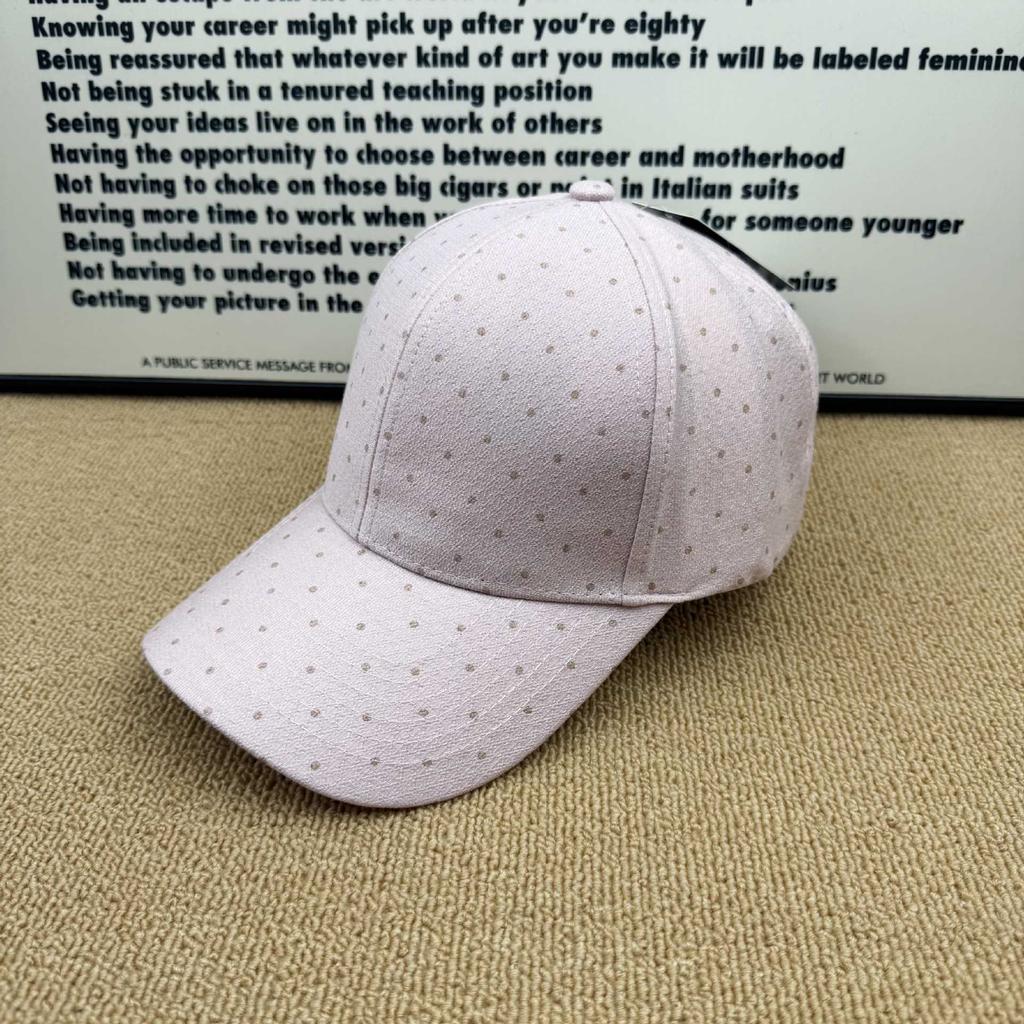Gentle Wind Fine Polka Dot Baseball Cap Women's Ins Trendy Versatile Face Small Soft Top Cap Spring and Summer Commuter Visor