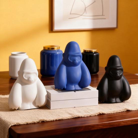 Gorilla Ornament Vinyl Modern Art Living Room Ornament Artistic Flavor Home Decor Children Room Desktop Decoration