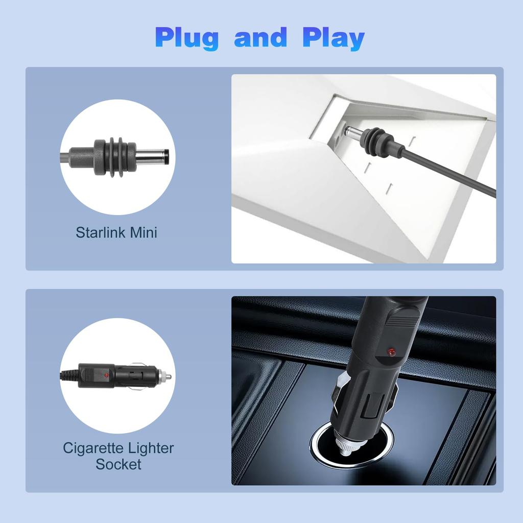 Starlink Mini To 30V DC Boost Converter Module with Car Adapter and Cigarette Lighter Plug for and Boats 12V/24V 3.5A Trans-Regulator Step-Up RVs,