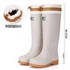 Hohe Schlauchbund-Regenschuhe für erwachsene Frauen, dicke Sohle, wasserdichte Stiefel, elastisches Seil zur Erhöhung der Höhe und rutschfeste Gummischuhe für regnerische Tage