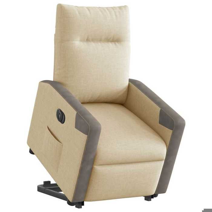 VidaXL Fauteuil inclinable électrique crème tissu 3324103