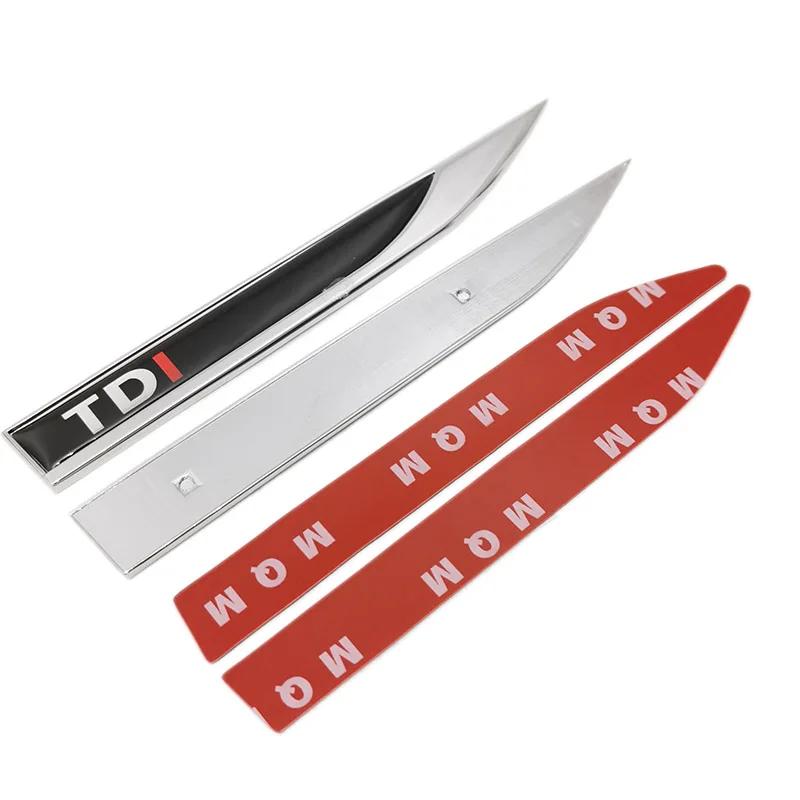 AABIP1 1Pair 3D Metal Epoxy TDI Logo Badge Car Sticker Auto Accessories Fender Emblem Decal For Volkswagen Polo Golf 6 Passat B6 T5 TSI