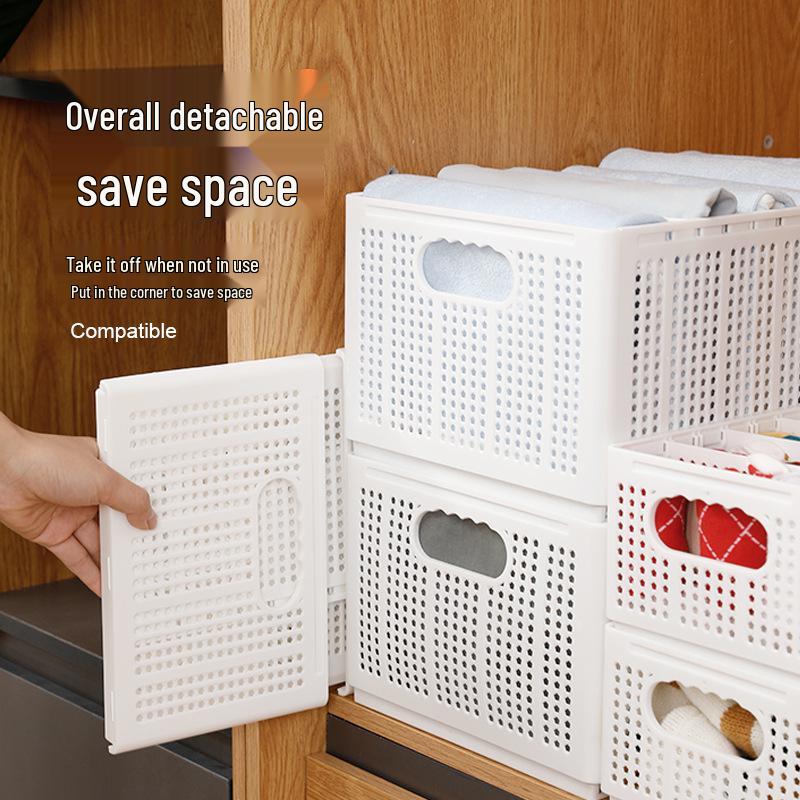 Foldable Wardrobe Organizer: Divided Storage Box for Clothes, Socks, and Underwear