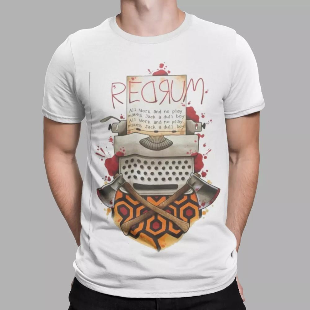 Светящаяся футболка Redrum Фильм Убийство Ретро Отель Оверлук Унисекс Футболка XXXL