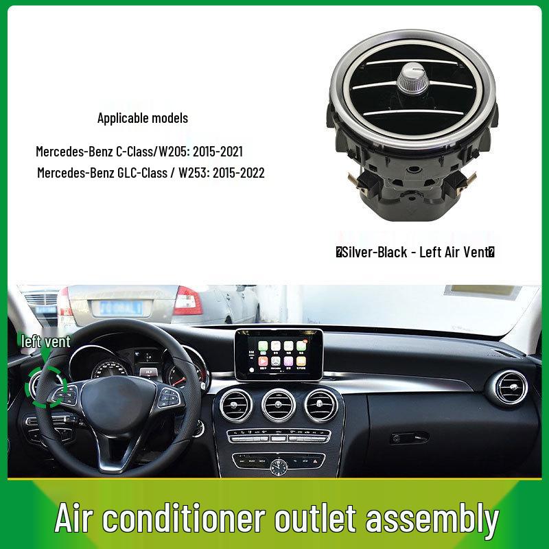 Compatible with Mercedes-Benz C-Class and GLC-Class W205 W253 Dashboard Front and Rear Air Conditioning Vent Grilles