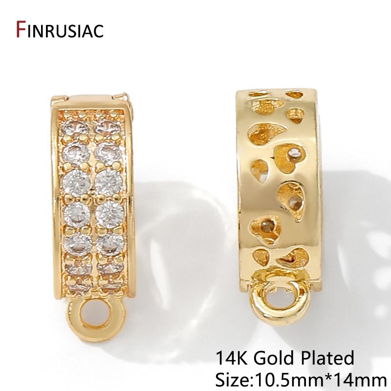 

14/18K Gold Plated Brass Zircon Openable Pendant Bales Bails Hooks For DIY Pendant Crystal Agate Jewelry Making Supplies 1 piece