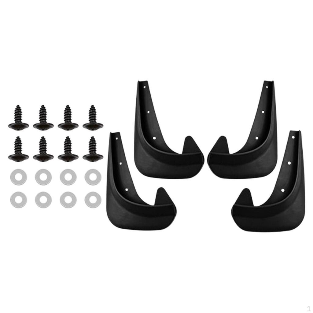4x Mud Flaps Automotive Fenders No Drill Exterior Parts Easy Installation Replaces Universal Front