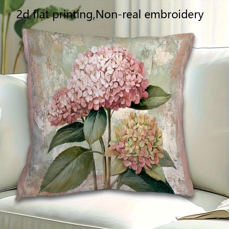pc French Country Hydrangea Decorative Cushion Cover D Print Polyester Pillow Case for Sofa Bed Car Office Home Decoration