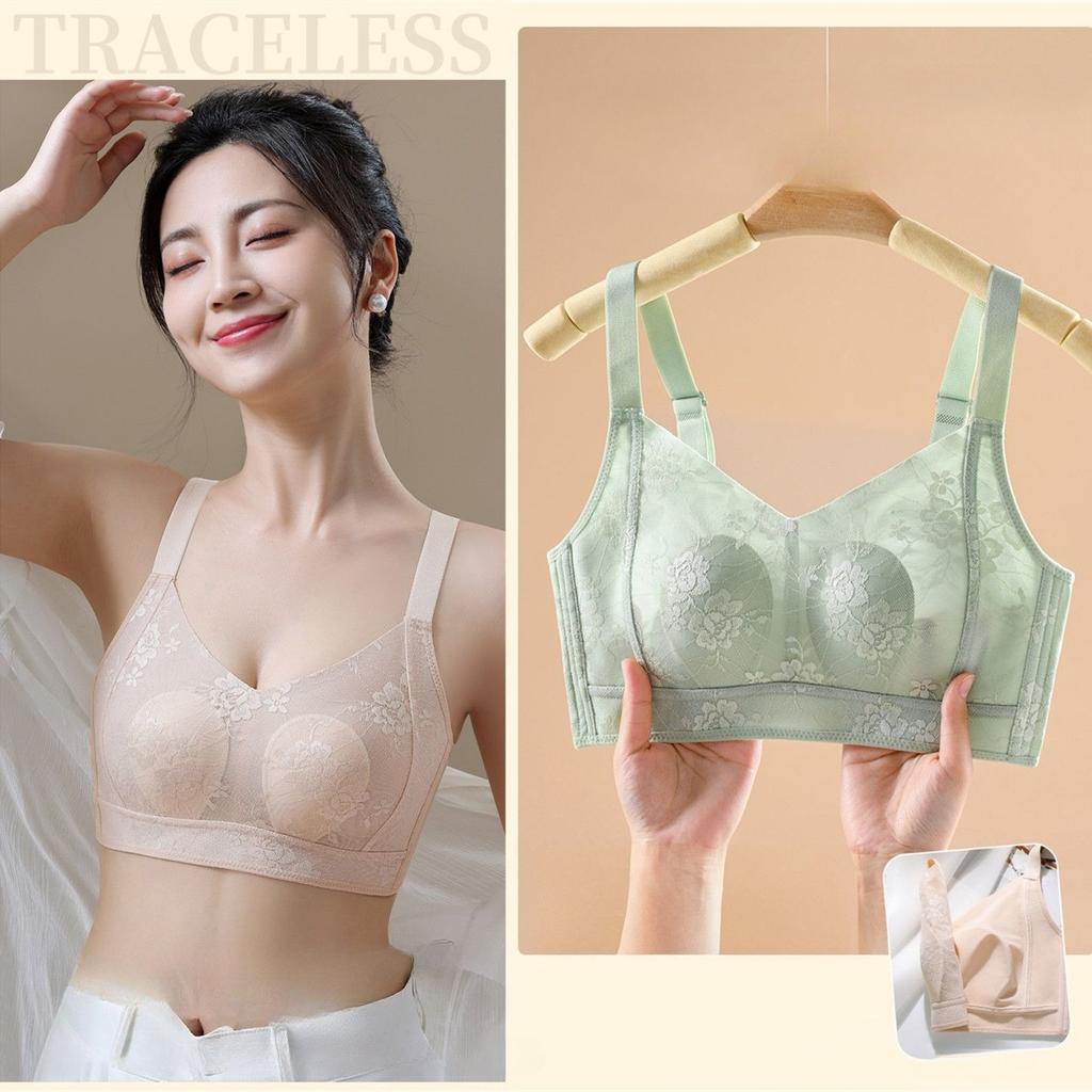 Slimming Bra for Large Breasts No Underwire Light Breathable Anti-sagging Side Breasts Plus-size Full-cup Bra