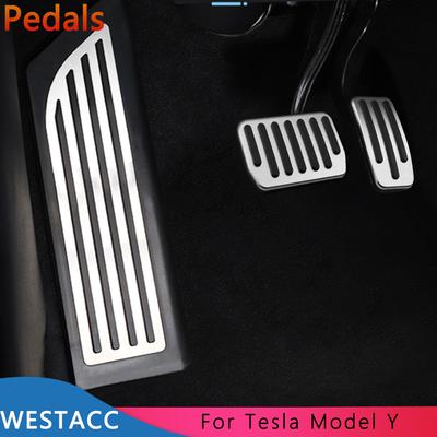 Car Pedals for Tesla Model Y ModelY    Stainless Steel Accelerator Gas Brake Rest Pedal Covers Interior