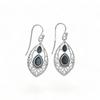 Blue Topaz Sterling Silver Earrings: Filigree Gemstone Jewelry