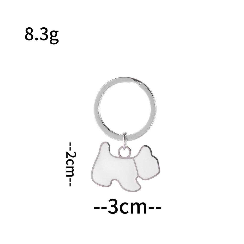 Korean Cute Dog Stainless Steel Keychain Lovely Pet Style Fashion Backpack Pendant Practical Gift for Girlfriend Friends
