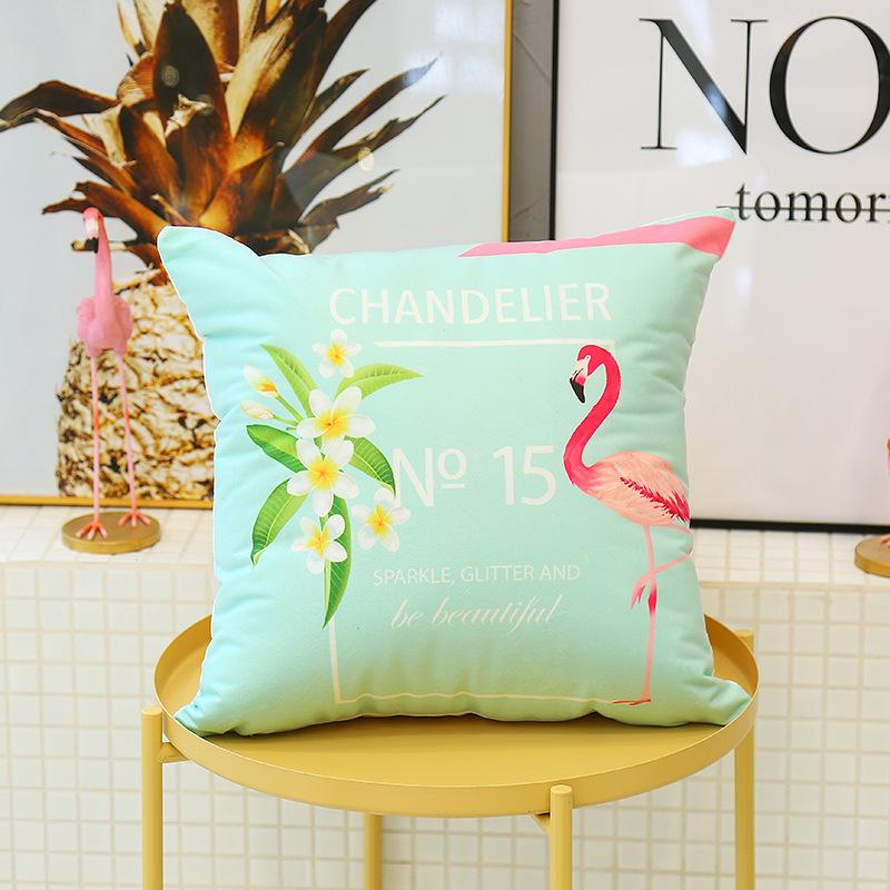 Small Fresh Flamingo American Pastoral Nordic Style Pillow Set Car Sofa Cushion Pillow Cover Does Not Include Pillow Core