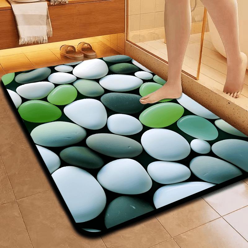

Soft diatom mud 5D three-dimensional water-absorbing anti-slip mat home bedroom bathroom sink bathroom entrance door mat hallway 40x60cm білий