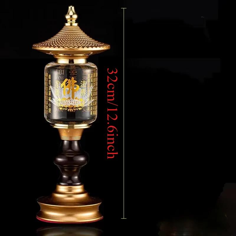 Color Crystal Lotus Candlestick holder Plug In Buddha Offering Crystal Ball Carving Scripture Temple Buddha Hall Domestic Buddha