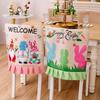 Easter Theme Chair Cover, Indoor Decorative Gnomes Cute Rabbit Pattern Chair Cover, Cute Cartoon Style Home Decorations