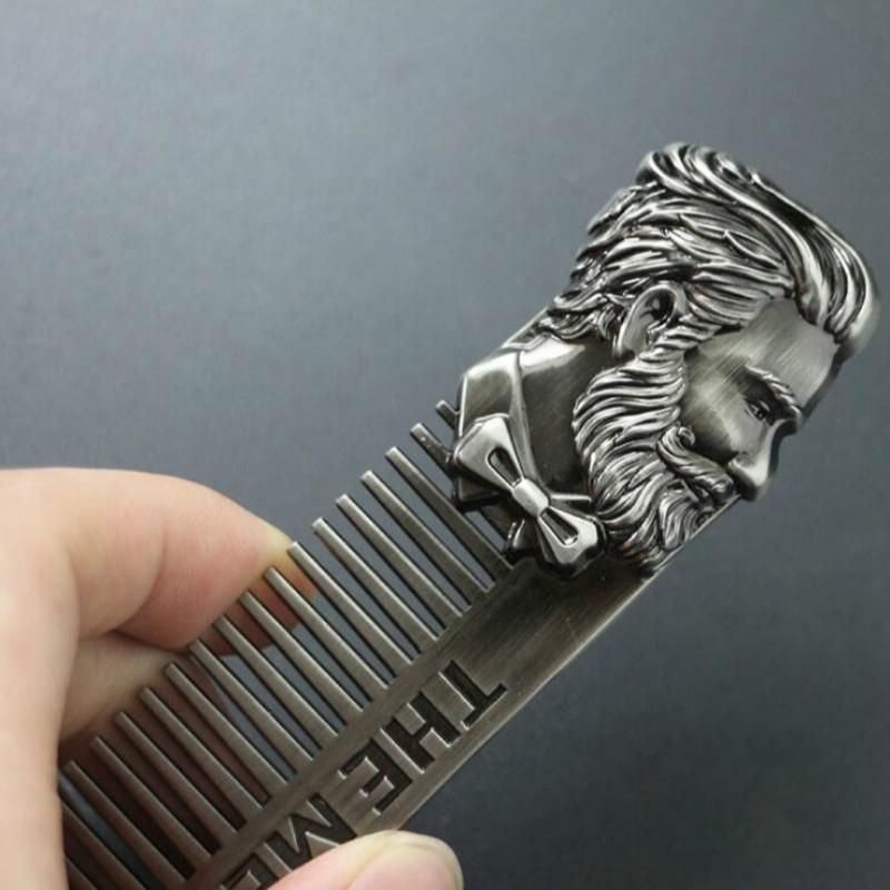 1PC Fashion Beard Shaping Template Metal Beard Comb Men Hair Beard Trim Tools Top Quality